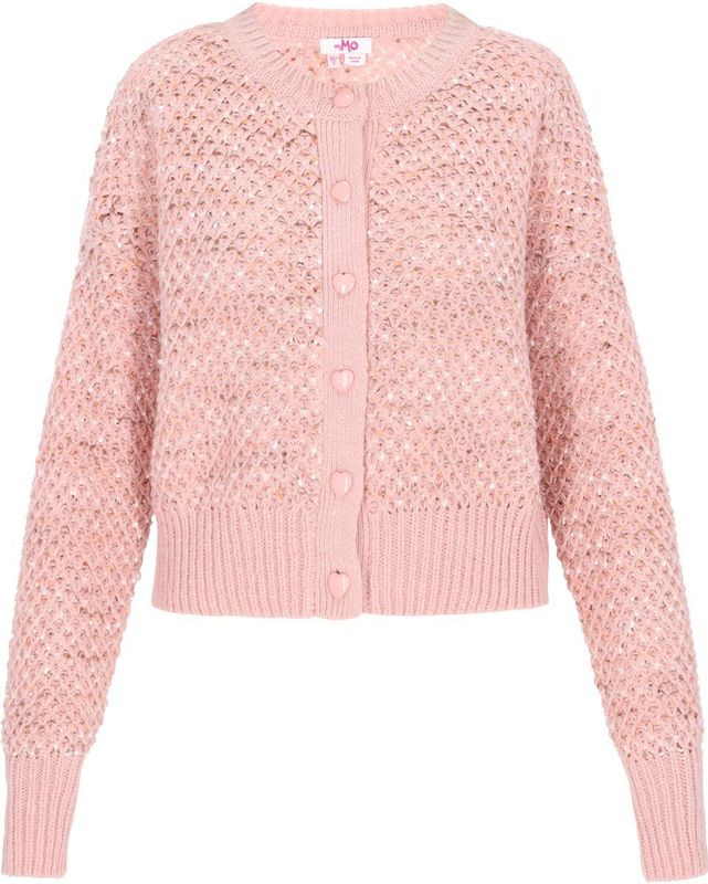 MYMO - Gebreid Vest - Rosa - Lange Mouw - Normale Pasvorm