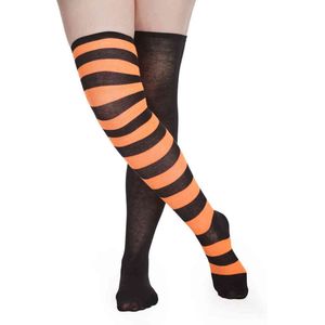 Banned - Frances Half And Half Overknee sokken - Oranje