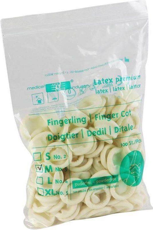 Vingercondoom - Poedervrij Latex - 100 Stuks