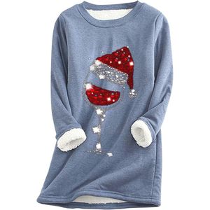 Warme Dames Kersttrui met Lange Mouwen en Ronde Hals