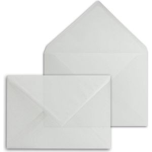 50 Envelopes Transparent White DIN C5-162 x 229 mm Wet Sealing Edge Premium Quality 92 g/m² - Pack of 50 - Ideal for Invitations