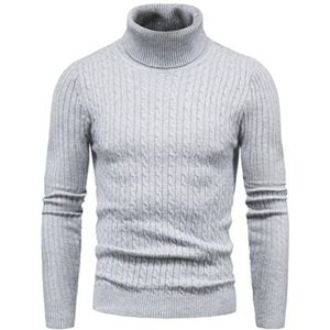 Heren Slim Fit Gebreide Coltrui met Hoge Hals - Casual Lange Mouwen