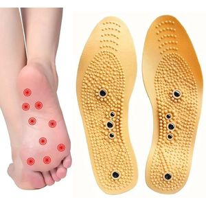 Magnetische Inlegzooltjes I Acupressuur Zolen I Massage Zolen I Voor Man En Vrouw I Lichtbruin I 40 - 45