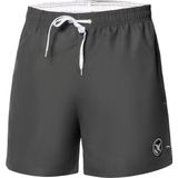 Ladeheid Heren Zwembroek Sneldrogende Sportieve Zwemshort met Mesh Binnenbroekje, Zakken, Elastische Tailleband en Koord, Voor Strand, Zwembad of Gym LA40-198” (Grafiet, S)