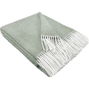 Plaid Wol - HELSINKI - Lichtgroen (140x200cm) - Wollen Deken - 100% Zuivere Scheerwol - Plaids.shop® Collectie