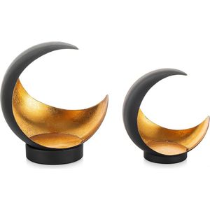 Decoratieve theelichthouders: set van 2 decoratieve theelichthouders voor woonkamer, windlicht, metaal, decoratie, modern, tafeldecoratie, slaapkamer, vensterbank, badkamer