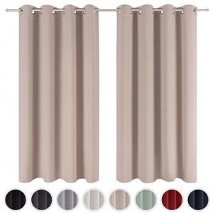 Blumtal Gordijnen - Verduisterend Gordijn Kant en Klaar - Blackout Gordijnen - 140 x 225 cm - Taupe - Set van 2
