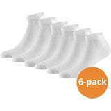 Apollo - Sneakersokken Basic Bamboo - Wit - 6 paar Bamboe Sneakersokken