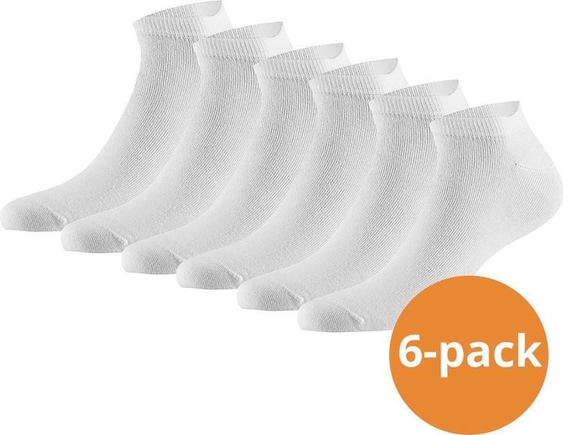 Apollo - Sneakersokken Basic Bamboo - Wit - 6 paar Bamboe Sneakersokken