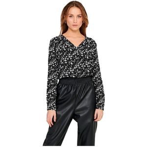 JDY - JDYPIPER L/S V-NECK CUFF TOP WVN - Dames - Blouses