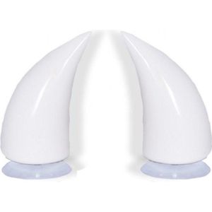 Decor voor motorhelm - witte duivelshoorns