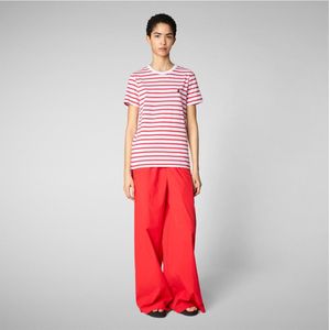 Save The Duckvoor vrouwen. DT1744W-BESY20 Kova T-shirt rood (S), Casual, Katoen, Korte mouwen