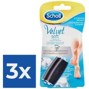Scholl velvet soft standaard rolvullingen met diamantkristallen 2 stuks - VOORDEELVERPAKKING 3 STUKS