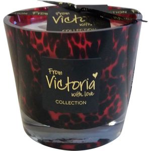 Victoria with Love - Kaars - Geurkaars - Dotted red - Small - Glas - Indoor