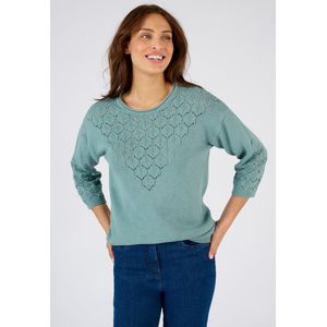 Damart - Trui van opengewerkt tricot - Dames - Groen - S