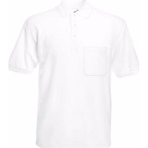 Wit poloshirt korte mouw voor heren 2XL (56)