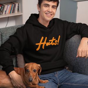 Zwarte Koningsdag Hoodie Huts Oranje - Maat XL - Uniseks Pasvorm - Oranje Feestkleding