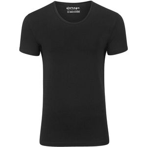 Garage 205 - Bodyfit T-shirt diepe ronde hals korte mouw zwart M 95% katoen 5% elastan