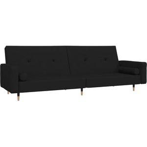 vidaXL Slaapbank - 2-zits - Fluweel - Zwart Slaapbank - Tweezitter - Sofa Bed - Lounge Bank - Design Bank
