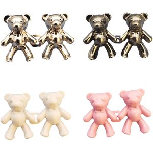 4 Pairs Cute Bear Seamless Waistbuttons - Cute Bear Jeans Button Pin - Seamless Jeans Buttons - Voeg een Vleugje Schattigheid toe aan Je Outfit
