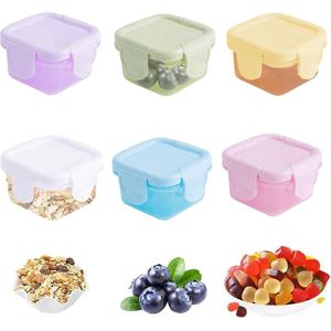 Set of 6 Food Storage Containers, Plastic Freezer Containers, Small, Mini Sauce Containers, For Food Storage, Small Tin with Lid, Freezer Containers Set, BPA Free