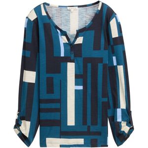 TOM TAILOR - 38404 - T-shirt - Teal - Geometric Design