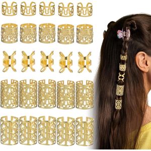100 stuks gouden haaraccessoires voor vlechten - verstelbare dreadlocks sieraden - metalen haarsieraden - haarkralen om vast te klemmen - voor mannen - vrouwen - meisjes en jongens - vlechten en haardecoratie