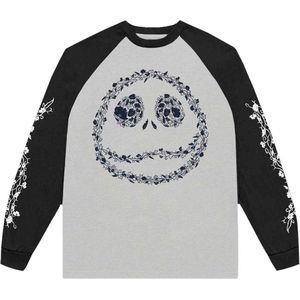 Disney The Nightmare Before Christmas - Floral Jack Longsleeve shirt - L - Grijs/Zwart
