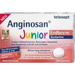 Tetesept - Anginosan Junior Keeltabletten – Suikervrij – Tegen Keelpijn & Heesheid Kind – 6-12 Jaar – 20 Stuks – Natuurlijk & Mild – IJslands Mos