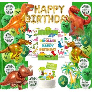130-delig feestpakket dinosaurus - 43 stuks ballonnen - Dinosaurus thema feestje - Dino versiering - Dino feestartikelen - Dino slinger - Dino ballonnen - Dino kinderfeestje