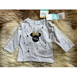 Disney Minnie Mouse shirt - lange mouw - grijs/goud - maat 74 (12 maanden)