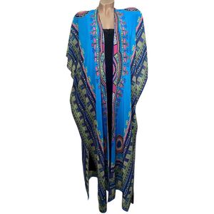 Kaftan - Vest half transparant 130CM/72CM Onesize lichtblauw