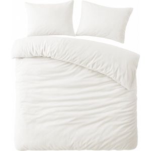 Ten Cate Dekbedovertrek 140 x 200 flanel - Eenpersoons 140x200/220 - Zacht - Wit