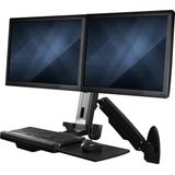 StarTech - WALLSTS2 - Zit-Sta Bureau - Wandmonteerbaar - Voor Twee Schermen