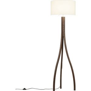 Lumidora Vloerlamp 31405 - E27 - Wit - Bruin - Hout - ⌀ 45 cm