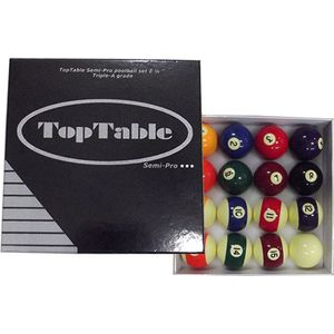 TopTable Poolballen Semi-Pro Triple A-Grade 57,2mm - Set Semi-Professionele Poolballen