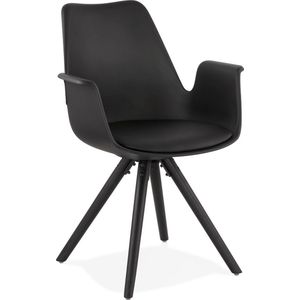 Alterego - ZALIK - Stoel met armleuningen - Zwart - 58,5x50x82 cm