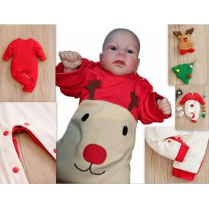 Kerst babyromper met lange mouwen, katoenen baby meisjes jongens jumpsuit 0-3 maanden