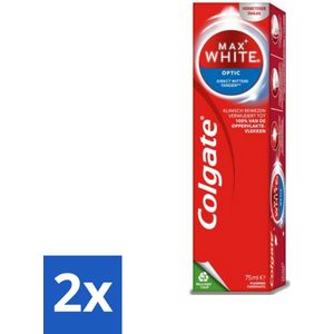 2 x Colgate Tandpasta Max White Optic 75 ml - Tandpasta - Colgate - Max White Optic - Wittere Tanden - Optische Whitening