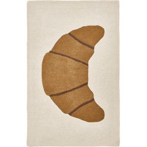 OYOY Tapijt / Vloerkleed Croissant - 140 x 80 cm - Wol / Katoen - Bruin