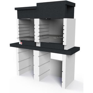 Sarom Fuoco - Betonnen barbecue - San Diego - Houtskool & Hout - 160 x 51.5 x 169 cm