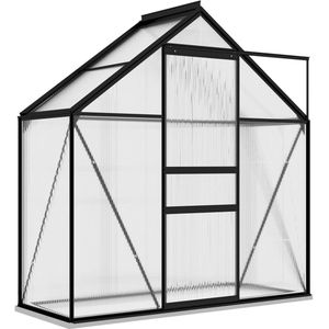 vidaXL Tuinkas - 1,33 m² - Aluminium - Antraciet Kweekkas - Tuinhuis - Broeikas - Greenhouse - Aluminium - Anthrazit - Plantenkwekerij
