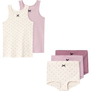 Name it - Ondergoedset: 2 singlets + 3 boxershorts - Buttercream - Maat 98