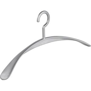 De Kledinghanger Gigant - Garderobehanger - Jassenhanger - Volwassenen - 6340 - 8 Stuks - Wing - Kunststof - Zilver - Schouderverbreding 4,2 cm - 45 cm - Kledinghanger - Kleerhanger (6340_20/8)