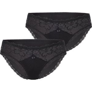 Merry Style Dames Slip Onderbroek - Katoen - Regular Taille - 2-Pack - MS-GAB-92-Hipsters-2P - Zwart (2Pack) - S