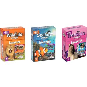 Spellenbundel - Kwartet - 3 stuks - Wildlife Kwartet & Sealife Kwartet & Paarden Kwartet