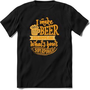 I make beer disappear | Feest kado T-Shirt heren - dames | Goud | Perfect drank cadeau shirt |Grappige bier spreuken - zinnen - teksten