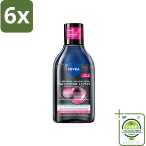 NIVEA – Micellair Reinigingswater – Waterproof Expert – 400 ml - Voordeelverpakking - 6 stuks - Reiniging make-up - Make-up verwijderen