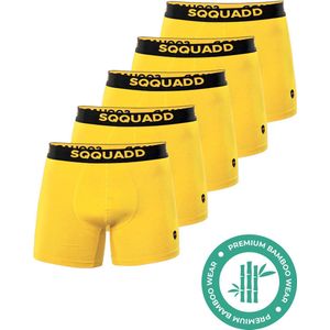 SQQUADD® Bamboe Ondergoed Heren - 5-pack Boxershorts - Maat XXL - Comfort en Kwaliteit - Voor Mannen - Bamboo - Geel