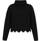 MYMO - Trui - Zwart - Effen - Losse Pasvorm - Extra Lange Mouwen